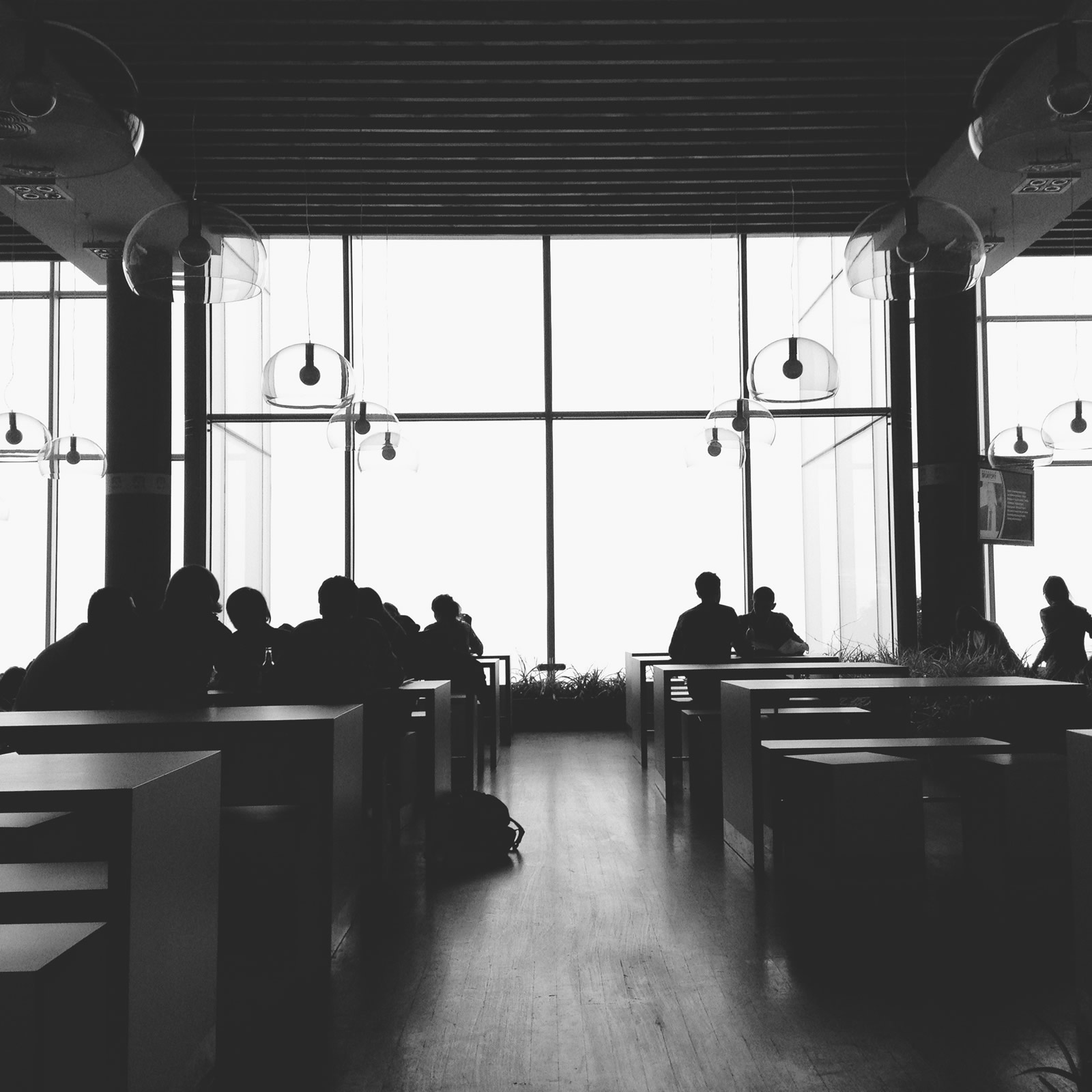 An empty dining hall